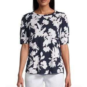 Liz Claiborne Womens Crew Neck Short Sleeve T-Shirt